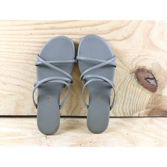 Tkees Sandals Womens 8 Green Vegan Leather Sloane Slip Ons New - Picture 6 of 8